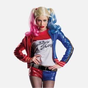 Harley Quinn costume + wig - Women's Size S/M DC COMICS Joker